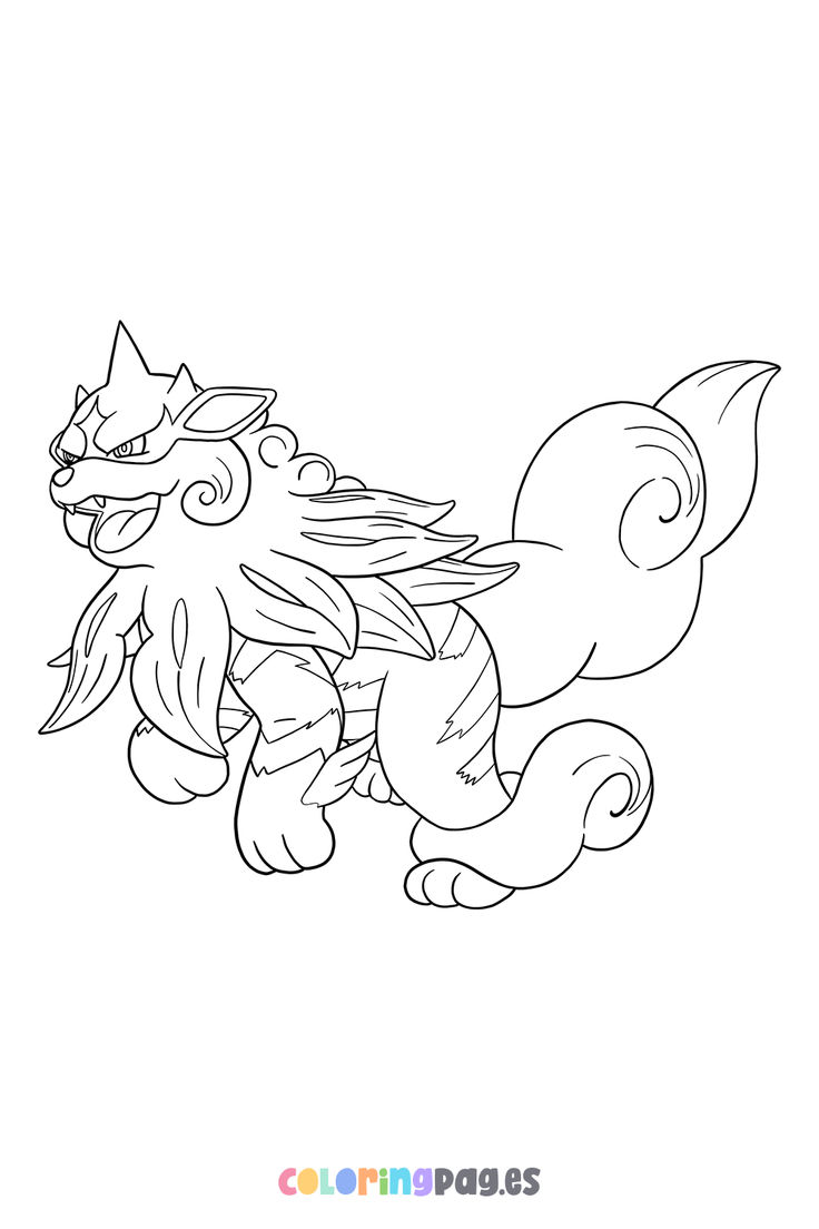 Arcanine-kleurplaat-gratis-3
