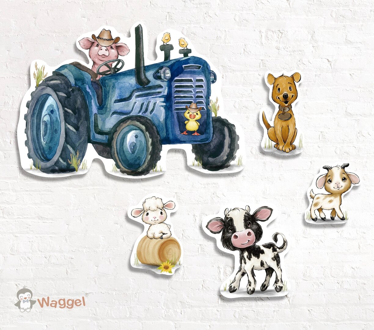Cijfers met boerderijdieren en tractoren om in te kleuren-kleurplaat-gratis-9