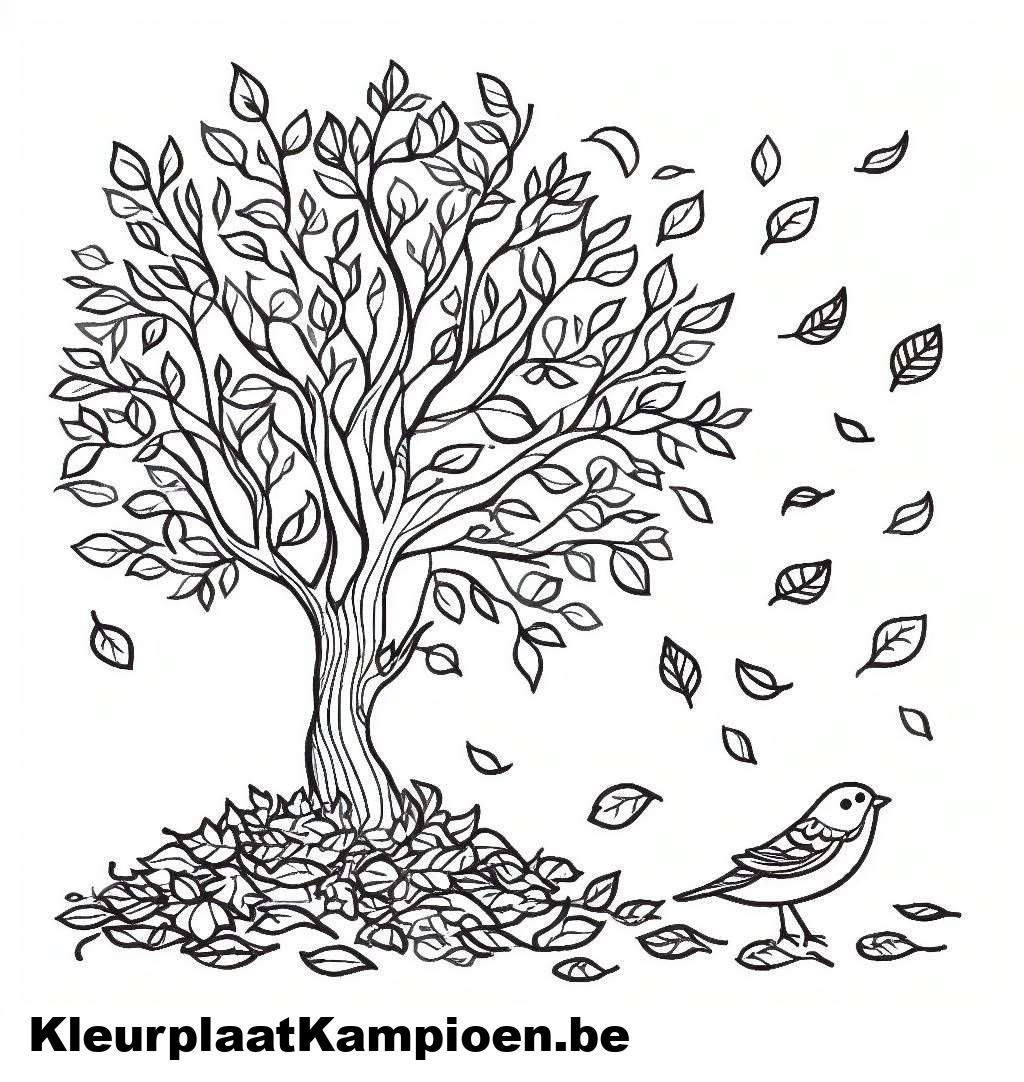Cijfers met bomen en bladeren om in te kleuren-kleurplaat-gratis-2
