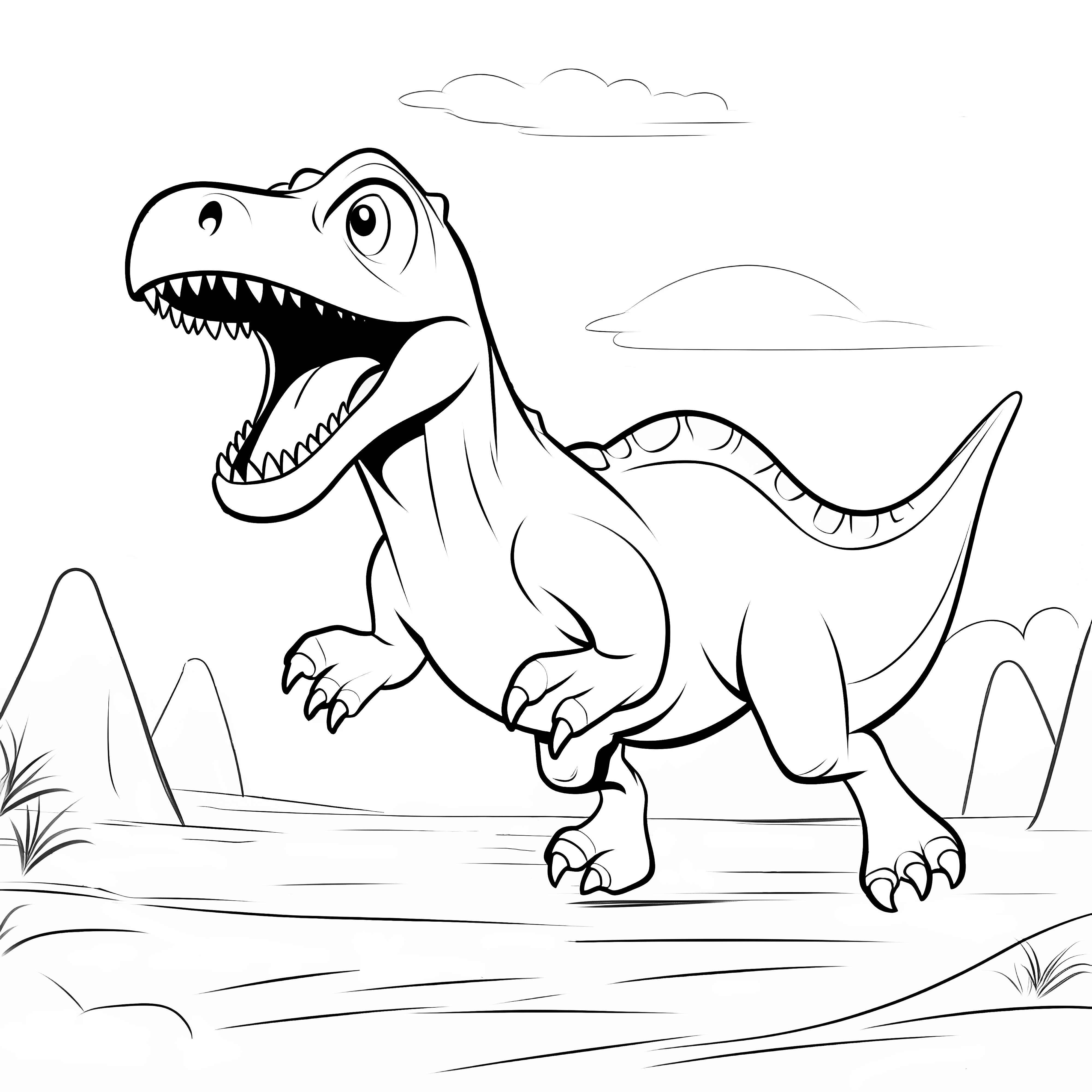 Cijfers met dino’s en prehistorische wereld om in te kleuren-kleurplaat-gratis-9