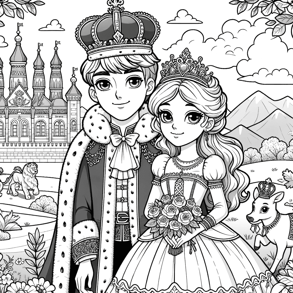 Cijfers met prinsessen en kastelen om in te kleuren-kleurplaat-gratis-13