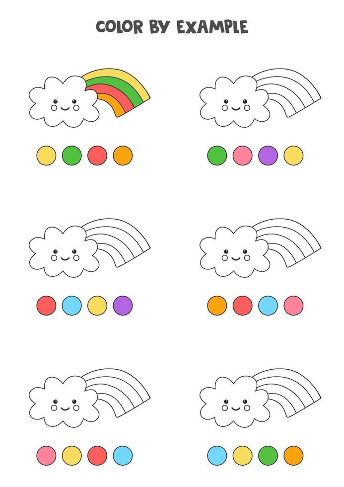 Cijfers met regenbogen en wolken om in te kleuren-kleurplaat-gratis-11