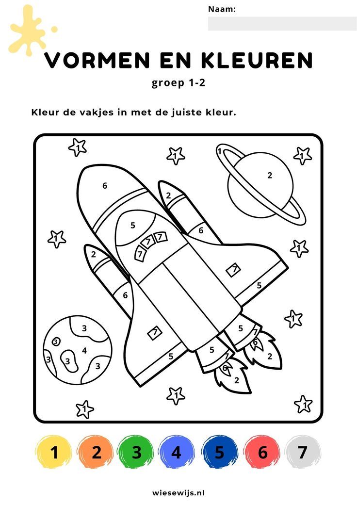 Cijfers met ruimte en planeten om in te kleuren-kleurplaat-gratis-2