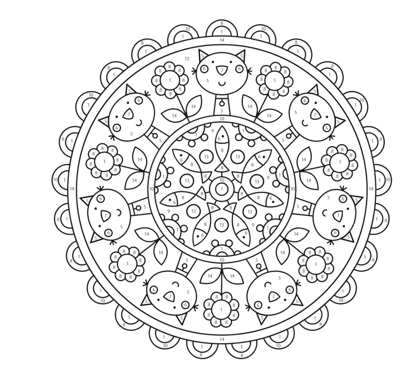 Eenvoudige mandalas voor kinderen-kleurplaat-gratis-13