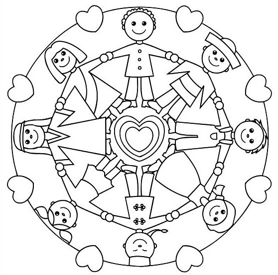 Eenvoudige mandalas voor kinderen-kleurplaat-gratis-3