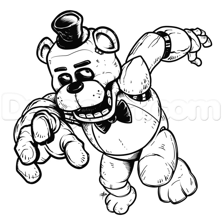 Freddy Fazbear-kleurplaat-gratis-2