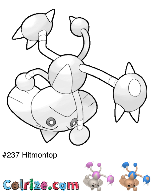 Hitmontop-kleurplaat-gratis-8