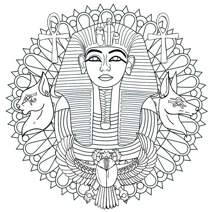Mandalas van Egyptische kunst-kleurplaat-gratis-1