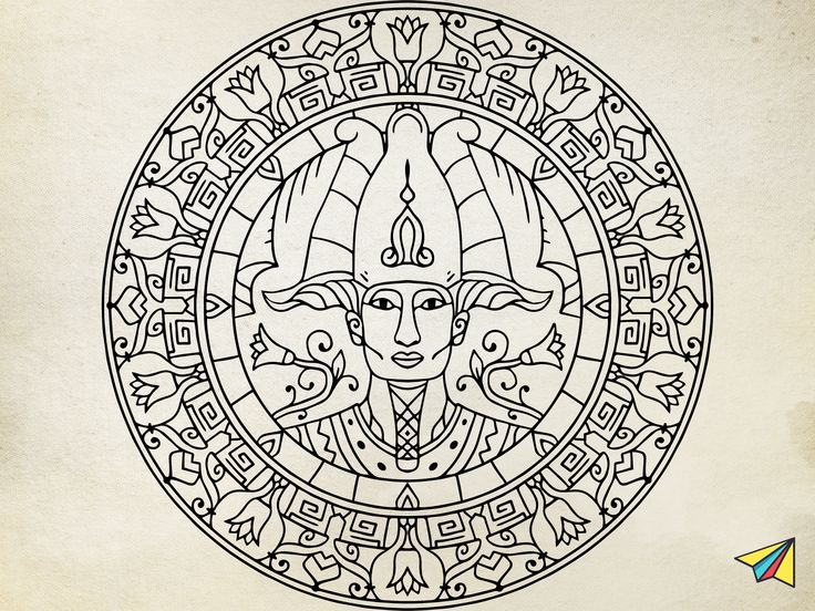 Mandalas van Egyptische kunst-kleurplaat-gratis-3