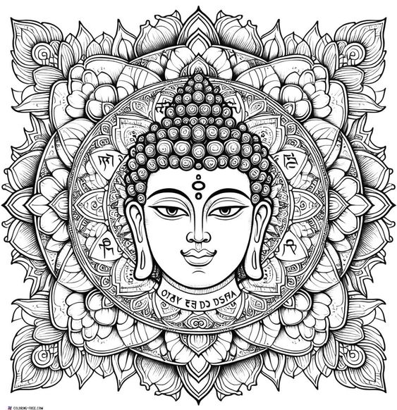 Mandalas van lachende gezichten-kleurplaat-gratis-2