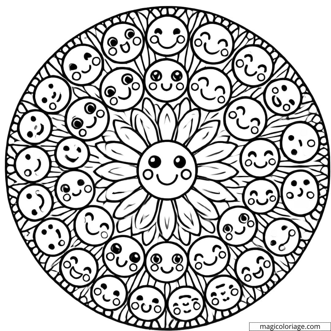 Mandalas van lachende gezichten-kleurplaat-gratis-3