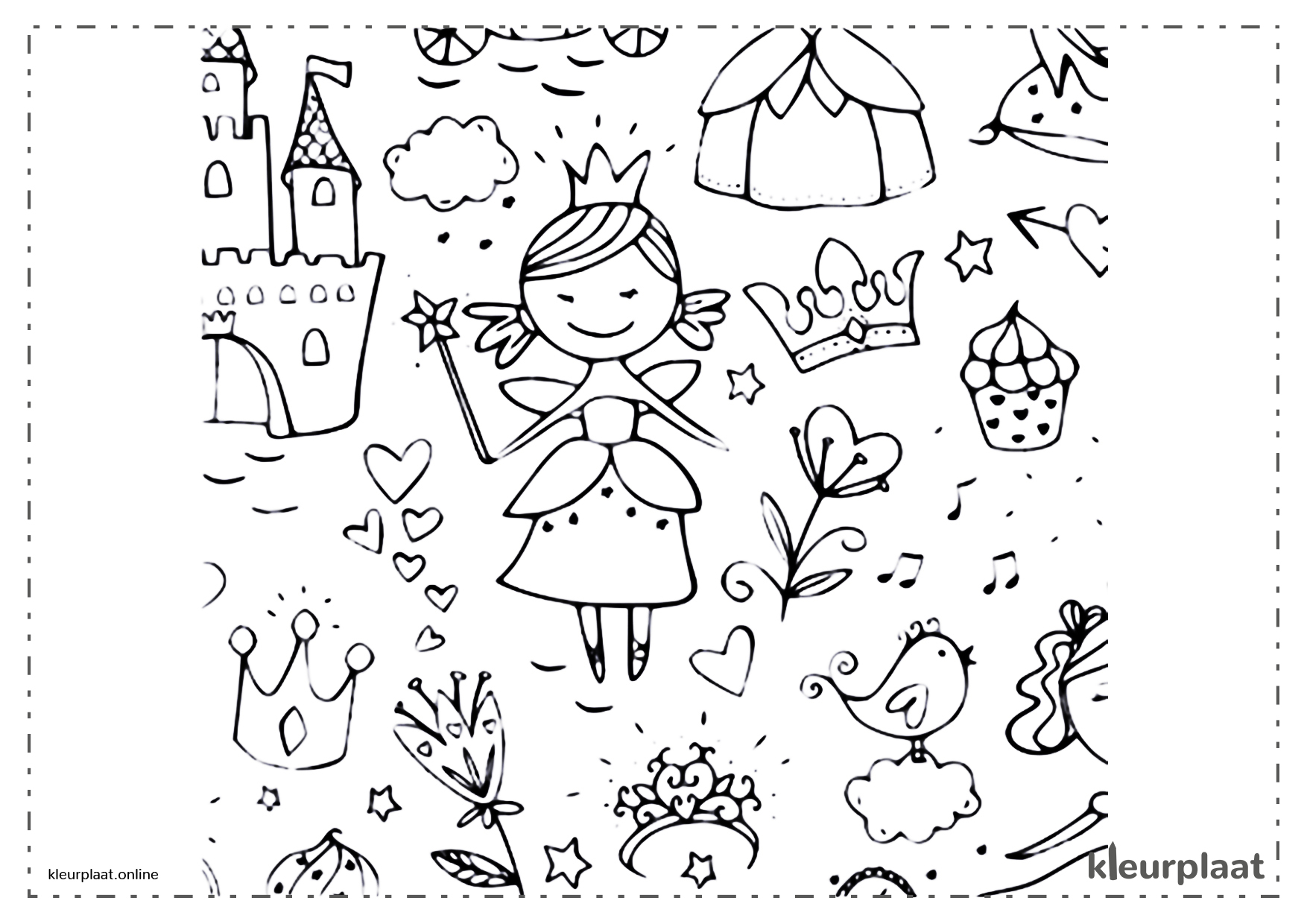 Mandalas van prinsessen en kastelen-kleurplaat-gratis-12