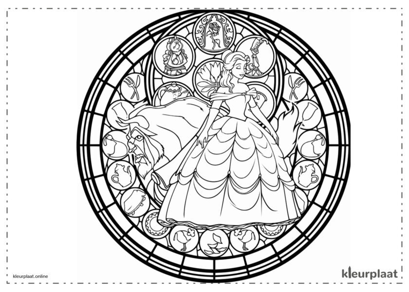 Mandalas van prinsessen en kastelen-kleurplaat-gratis-7