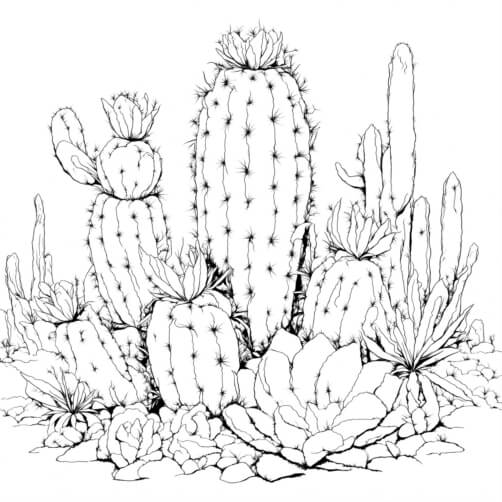 Mandalas van woestijnen en cactussen-kleurplaat-gratis-14