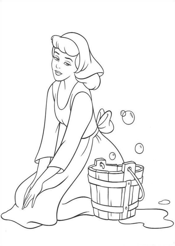 assepoester cinderella-kleurplaat-gratis-4