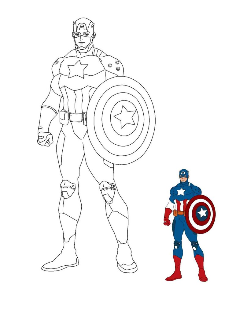 captain america-kleurplaat-gratis-2