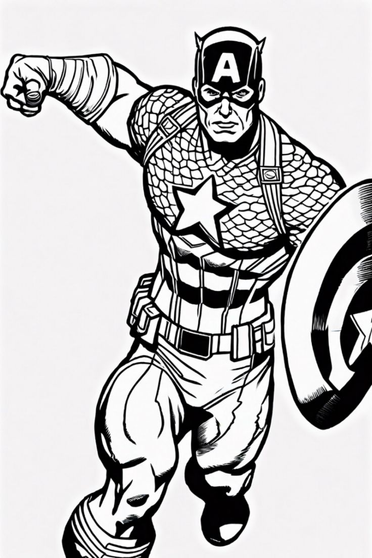 captain america-kleurplaat-gratis-6