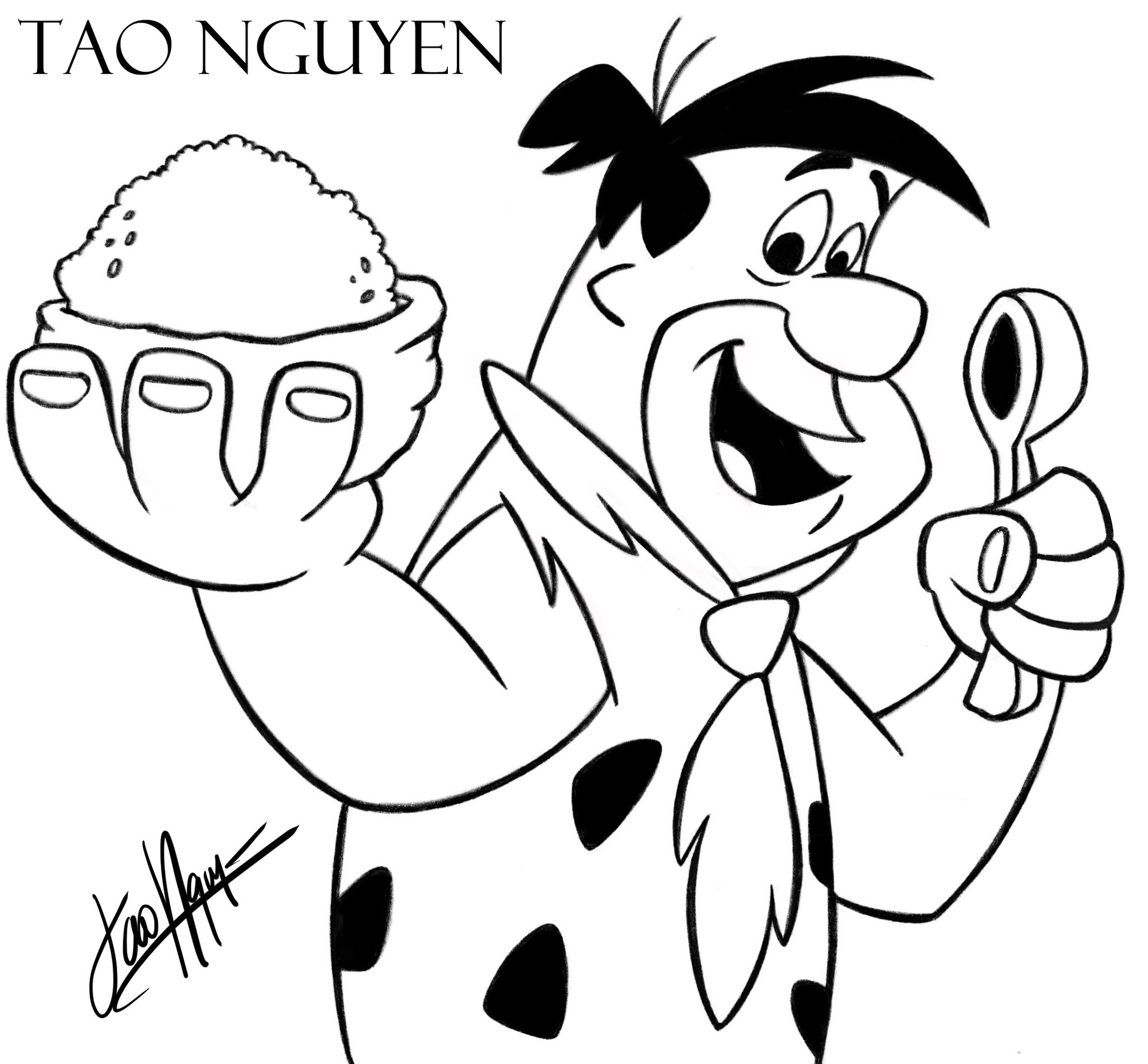 fred flintstone-kleurplaat-gratis-10