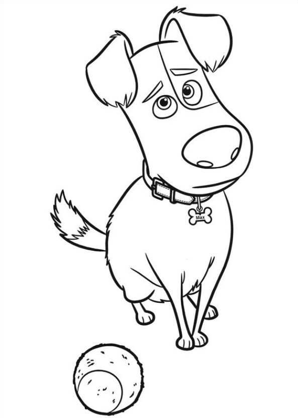 huisdiergeheimen the secret life of pets-kleurplaat-gratis-1