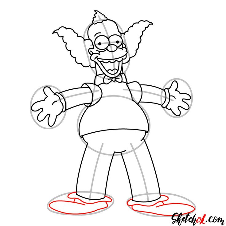 krusty de clown-kleurplaat-gratis-1