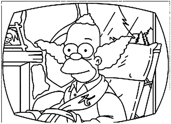 krusty de clown-kleurplaat-gratis-3