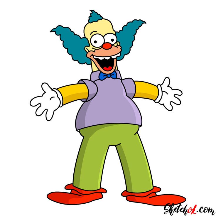 krusty de clown-kleurplaat-gratis-4
