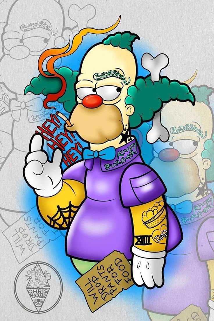 krusty de clown-kleurplaat-gratis-9