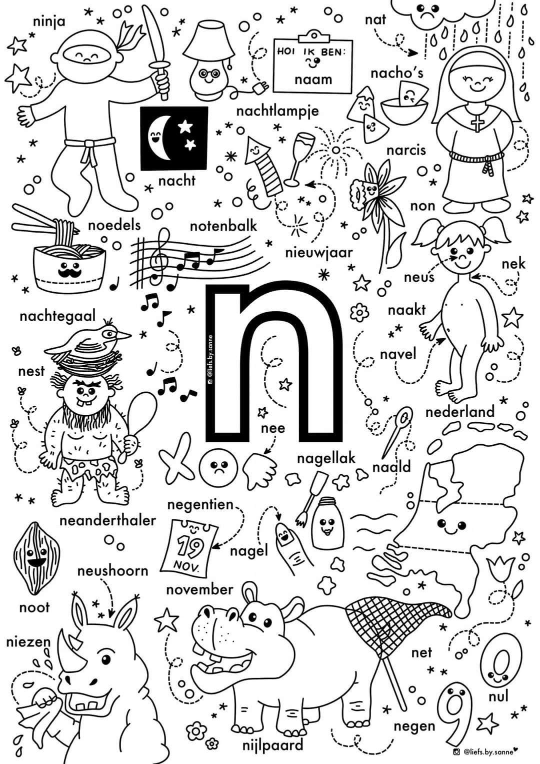 letter n-kleurplaat-gratis-11